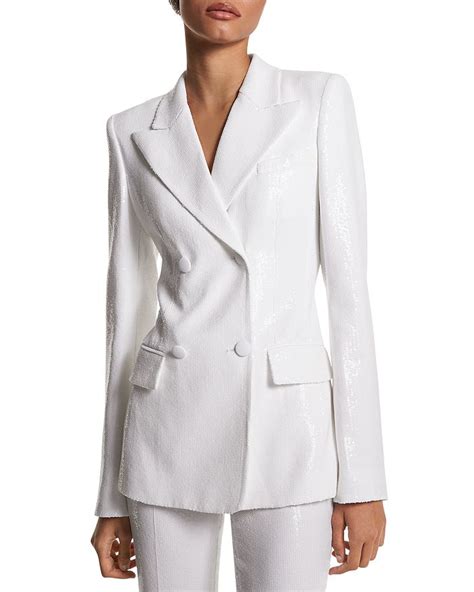 Michael Kors Collection Sequin Double Breasted Blazer Women 